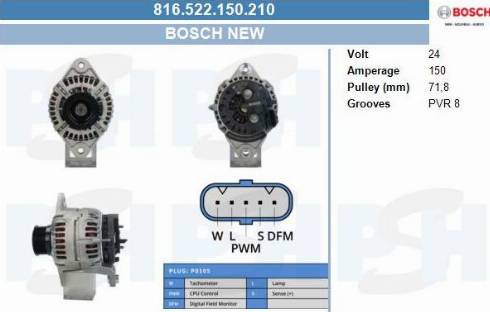 PSH 816.522.150.210 - Генератор vvparts.bg