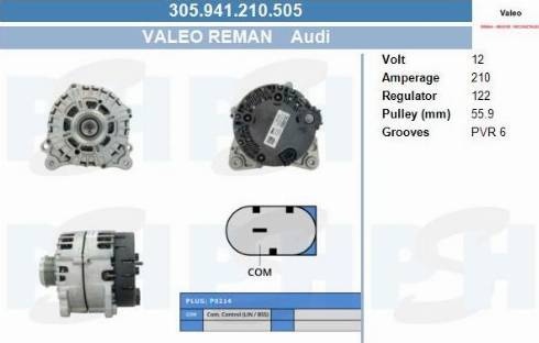 PSH 305.941.210.505 - Генератор vvparts.bg