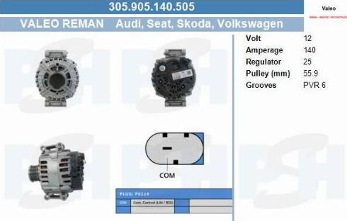 PSH 305.905.140.505 - Генератор vvparts.bg