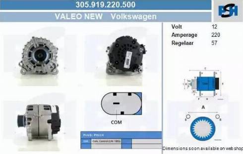 PSH 305.919.220.500 - Генератор vvparts.bg