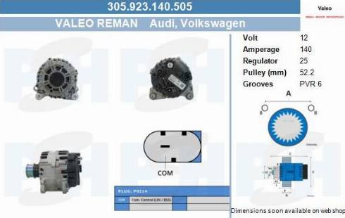 PSH 305.923.140.505 - Генератор vvparts.bg