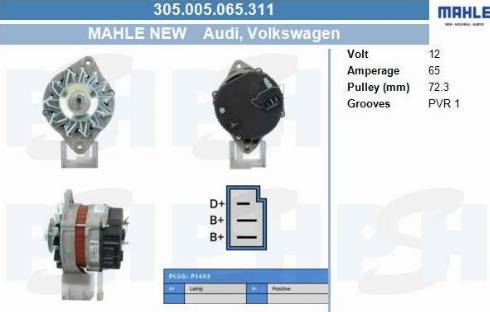 PSH 305.005.065.311 - Генератор vvparts.bg