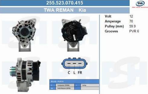 PSH 255.523.070.415 - Генератор vvparts.bg