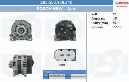 PSH 205.553.150.210 - Генератор vvparts.bg