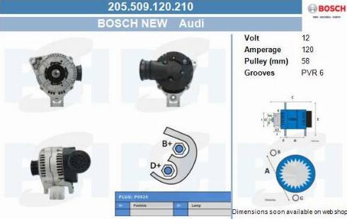 PSH 205.509.120.210 - Генератор vvparts.bg