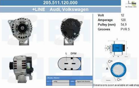 PSH 205.511.120.000 - Генератор vvparts.bg