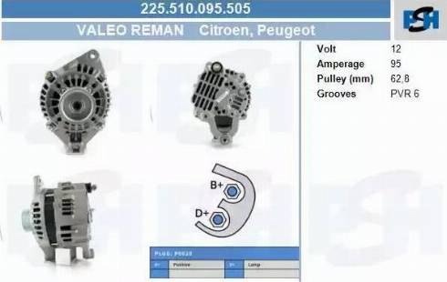 PSH 225.510.095.505 - Генератор vvparts.bg