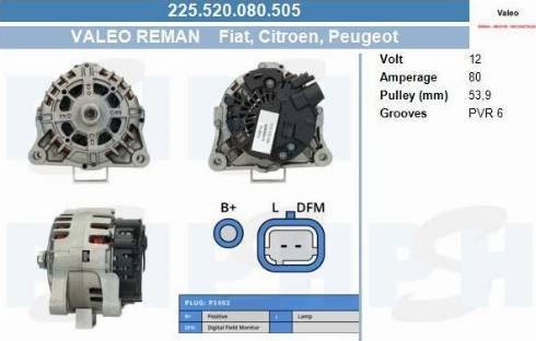 PSH 225.520.080.505 - Генератор vvparts.bg