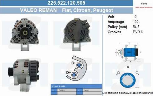 PSH 225.522.120.505 - Генератор vvparts.bg