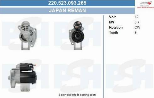 PSH 220.523.093.265 - Стартер vvparts.bg