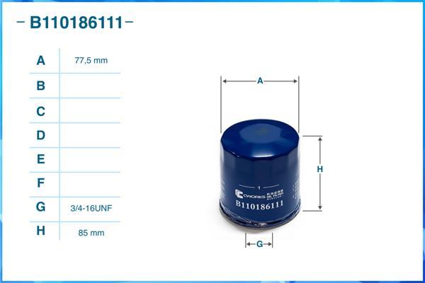 Cworks B110186111 - Маслен филтър vvparts.bg