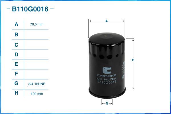 Cworks B110G0016 - Маслен филтър vvparts.bg