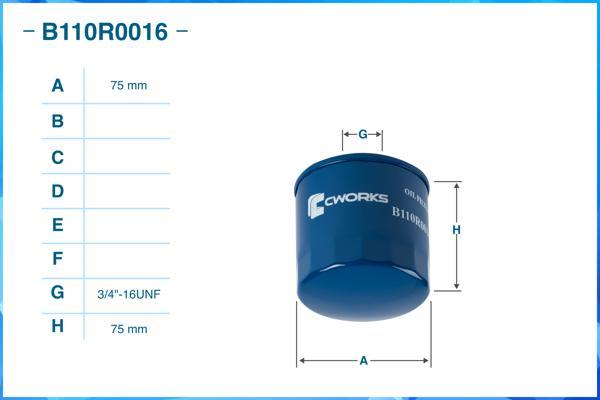 Cworks B110R0016 - Маслен филтър vvparts.bg