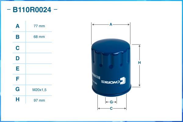 Cworks B110R0024 - Маслен филтър vvparts.bg