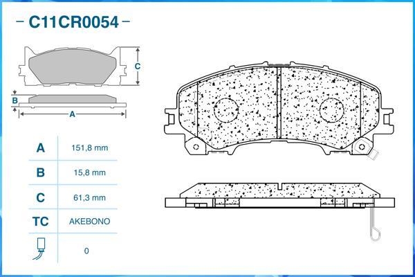 Cworks C11CR0054 - Комплект спирачно феродо, дискови спирачки vvparts.bg