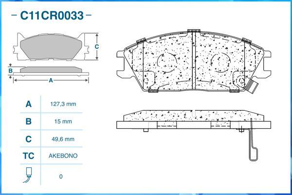 Cworks C11CR0033 - Комплект спирачно феродо, дискови спирачки vvparts.bg