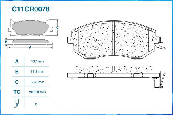 Cworks C11CR0078 - Комплект спирачно феродо, дискови спирачки vvparts.bg