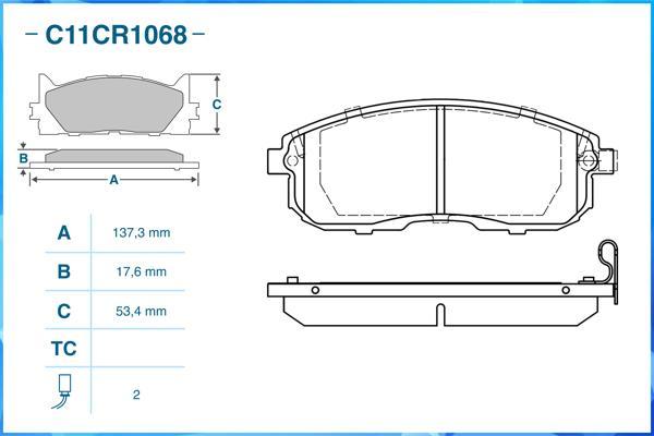 Cworks C11CR1068 - Комплект спирачно феродо, дискови спирачки vvparts.bg