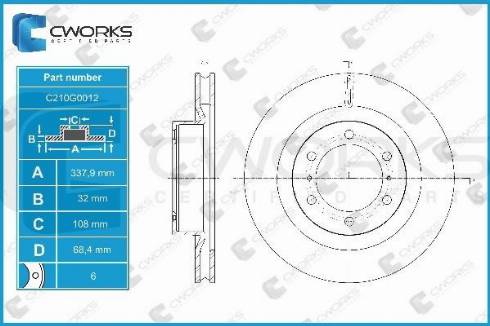 Cworks C210G0012 - Спирачен диск vvparts.bg