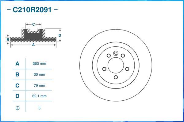 Cworks C210R2091 - Спирачен диск vvparts.bg