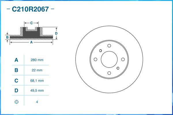 Cworks C210R2067 - Спирачен диск vvparts.bg