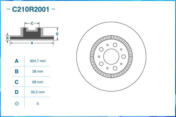 Cworks C210R2001 - Спирачен диск vvparts.bg