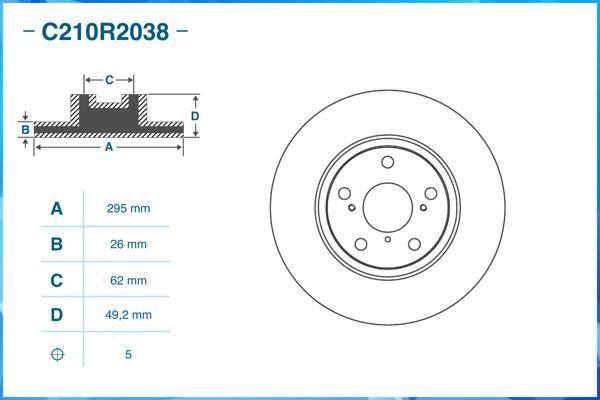 Cworks C210R2038 - Спирачен диск vvparts.bg