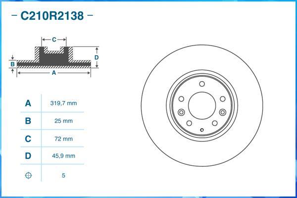 Cworks C210R2138 - Спирачен диск vvparts.bg