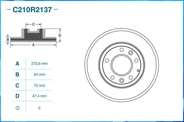 Cworks C210R2137 - Спирачен диск vvparts.bg