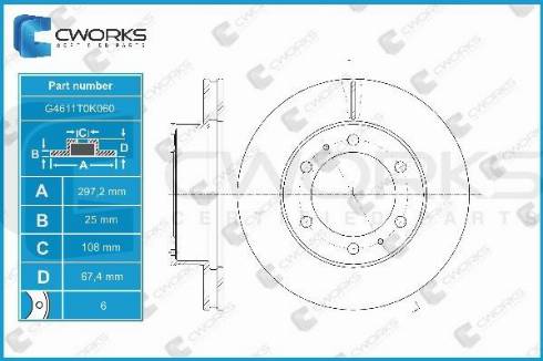 Cworks G4611T0K060 - Спирачен диск vvparts.bg