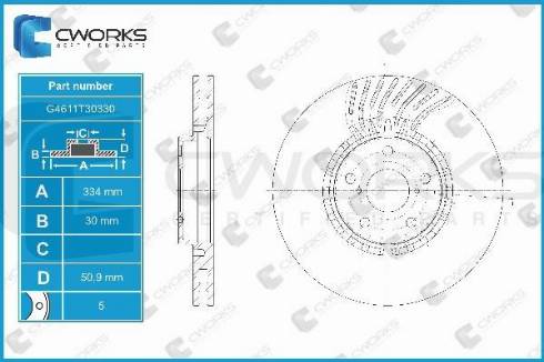 Cworks G4611T30330 - Спирачен диск vvparts.bg