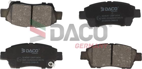 DACO Germany 324547 - Комплект спирачно феродо, дискови спирачки vvparts.bg