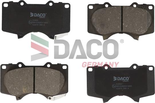 DACO Germany 324569 - Комплект спирачно феродо, дискови спирачки vvparts.bg