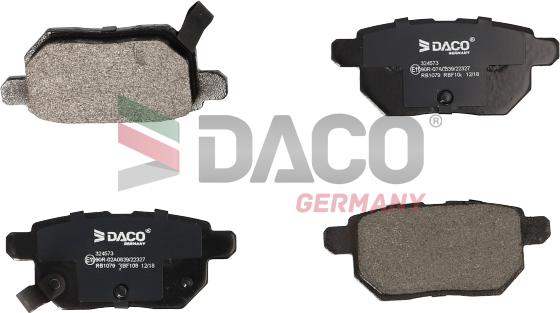 DACO Germany 324573 - Комплект спирачно феродо, дискови спирачки vvparts.bg