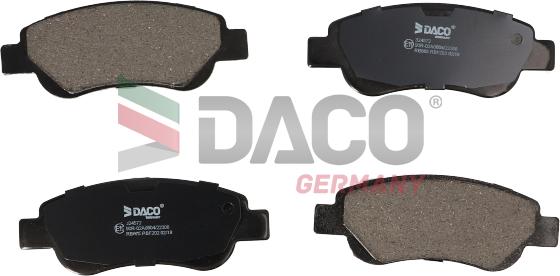 DACO Germany 324572 - Комплект спирачно феродо, дискови спирачки vvparts.bg