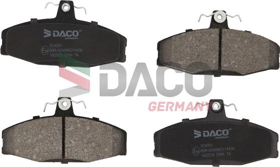 DACO Germany 324303 - Комплект спирачно феродо, дискови спирачки vvparts.bg