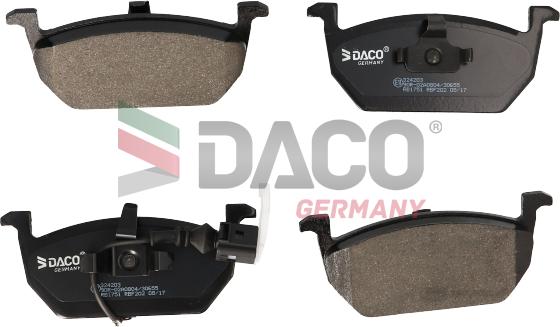 DACO Germany 324203 - Комплект спирачно феродо, дискови спирачки vvparts.bg