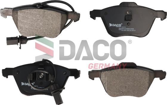 DACO Germany 324751 - Комплект спирачно феродо, дискови спирачки vvparts.bg