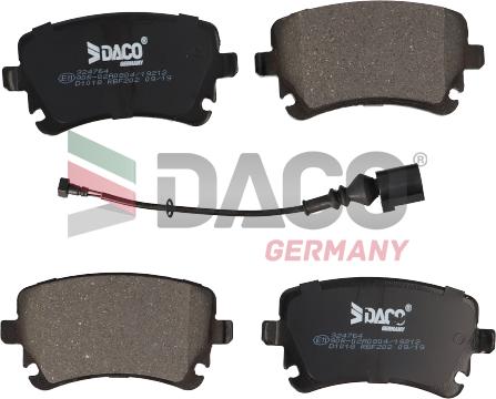 DACO Germany 324764 - Комплект спирачно феродо, дискови спирачки vvparts.bg