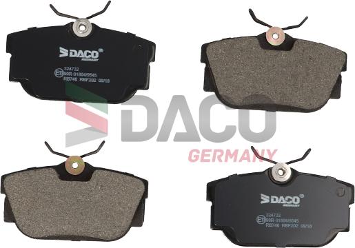 DACO Germany 324732 - Комплект спирачно феродо, дискови спирачки vvparts.bg