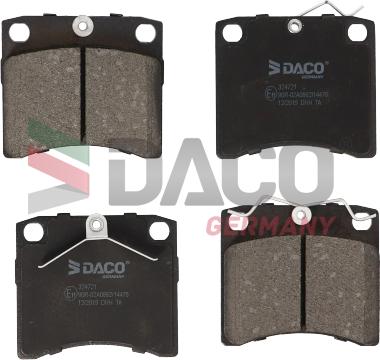 DACO Germany 324721 - Комплект спирачно феродо, дискови спирачки vvparts.bg