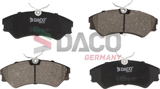 DACO Germany 324728 - Комплект спирачно феродо, дискови спирачки vvparts.bg