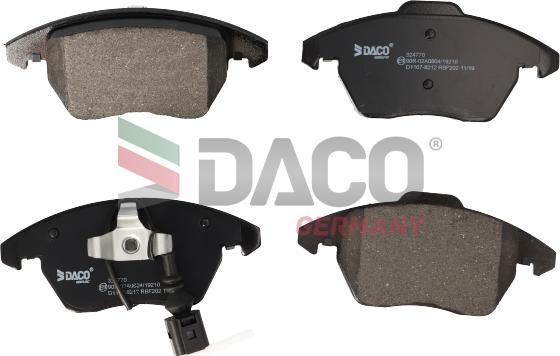 DACO Germany 324770 - Комплект спирачно феродо, дискови спирачки vvparts.bg
