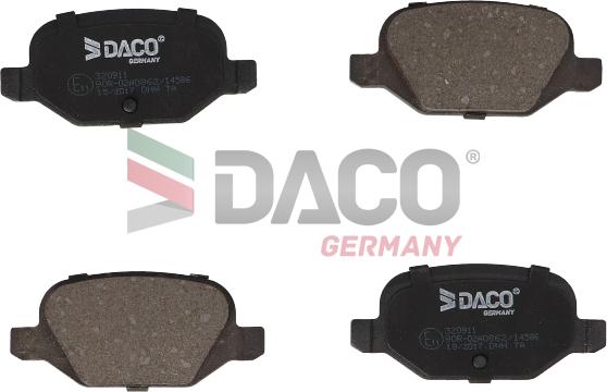 DACO Germany 320911 - Комплект спирачно феродо, дискови спирачки vvparts.bg