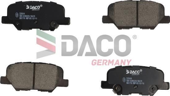 DACO Germany 320604 - Комплект спирачно феродо, дискови спирачки vvparts.bg