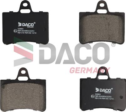 DACO Germany 320601 - Комплект спирачно феродо, дискови спирачки vvparts.bg