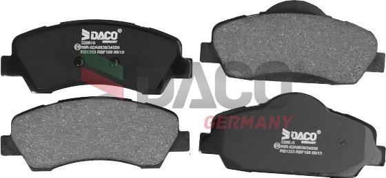 DACO Germany 320619 - Комплект спирачно феродо, дискови спирачки vvparts.bg