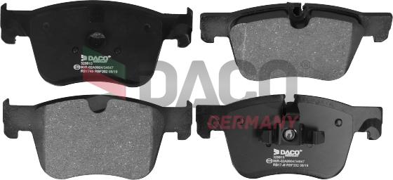 DACO Germany 320615 - Комплект спирачно феродо, дискови спирачки vvparts.bg