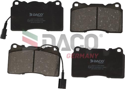 DACO Germany 320113 - Комплект спирачно феродо, дискови спирачки vvparts.bg