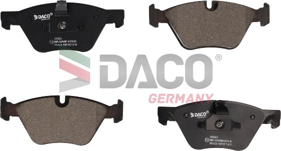 DACO Germany 320322 - Комплект спирачно феродо, дискови спирачки vvparts.bg